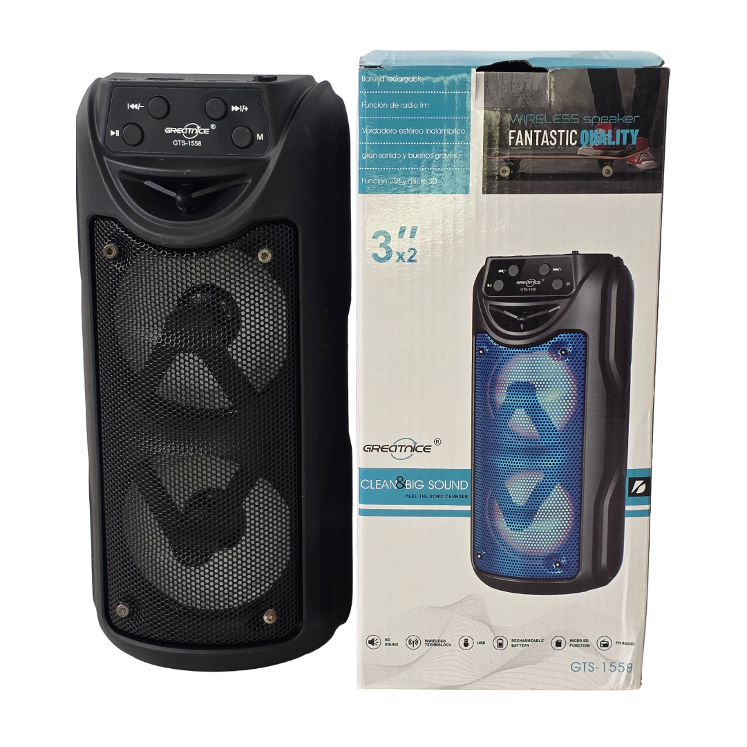 Parlante Bluetooth GTS-1558 (Negro) - Imagen 3