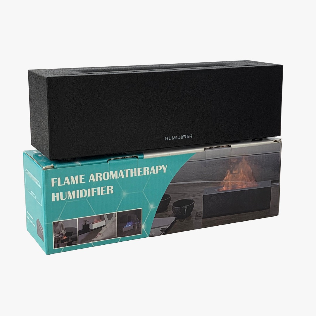 HUMIDIFICADOR EFECTO DE FUEGO - AROMA TERAPIA (NEGRO