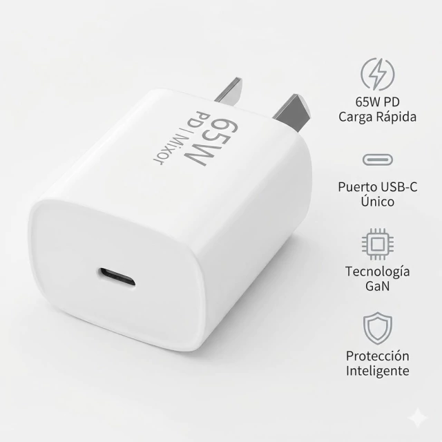 CABEZAL DE CARGA RÁPIDA 65W (ENTRADA TIPO C)